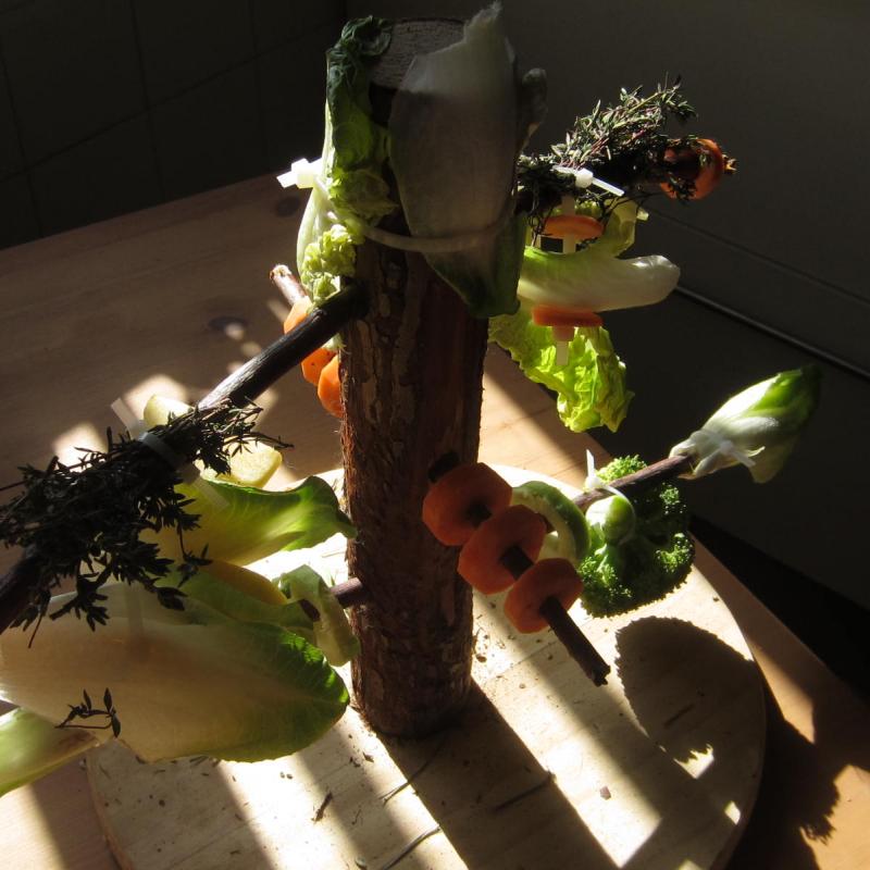 Arbol de navidad hecho a mano para conejitos